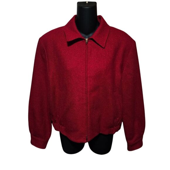 Pendleton Red Wool‎ Zip Up Bomber Jacket Classic Vintage - Picture 1 of 4
